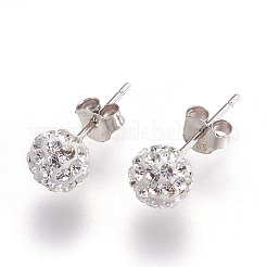 Sexy Valentines Day Gifts for Her 925 Sterling Silver Austrian Crystal Rhinestone Ball Stud Earrings&nbsp;Q286J011