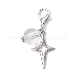 Clear Acrylic & Alloy Star & Moon & Planet Pendant Decorations&nbsp;HJEW-JM03051