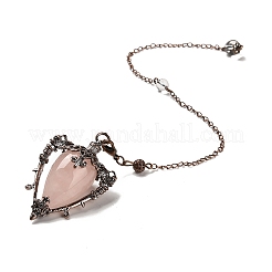 Natural Rose Quartz Triangle Dowsing Pendulum Pendants&nbsp;G-G022-01R-02