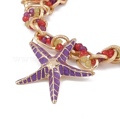 Beach Ocean Style Alloy Enamel Pendant Necklaces for Women&nbsp;NJEW-K384-01