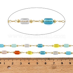 Handmade Brass Glass Beaded Chains&nbsp;GL-CBA1C06-02G