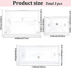 3Pcs 3 Styles Portable Transparent PVC Makeup Brush Bag&nbsp;AJEW-GF0010-87