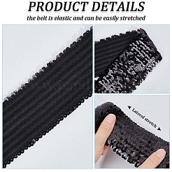 Sparkle Sequins Wide Elastic Dress Belts&nbsp;AJEW-WH20128-026P-01