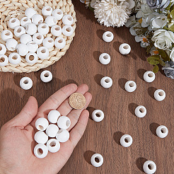 50Pcs Spray Painted Wood European Beads&nbsp;WOOD-PA0001-78B