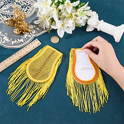 1 Pair Non-woven Fabrics & Polyester Tassel Epaulettes&nbsp;AJEW-CN0007-72A-01