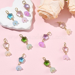10Pcs 5 Styles Glass & Alloy & Acrylic Pendants&nbsp;PALLOY-YW00219