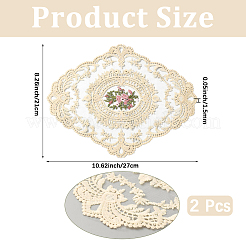 2Pcs Embroidered Vintage Polyester Lace Table Mat&nbsp;AJEW-CN0005-09A-01