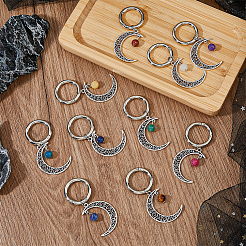 20Pcs 10 Style Tibetan Style Gemstone Bead Shoe Charms&nbsp;HJEW-AB00708
