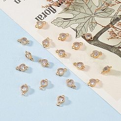 20Pcs Brass Pave Clear Cubic Zirconia Links&nbsp;KK-GO0001-93