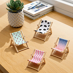 4Pcs 4 Colors Polyester & Wood Mini Chair Shape Cell Phone Stand&nbsp;AJEW-CP0012-32A