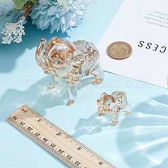2Pcs 2 Styles Natural Quartz Crystal Elephant Ornaments&nbsp;DJEW-ME0001-06