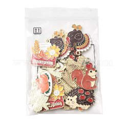 20Pcs 10 Styles Thanksgiving Theme Alloy Enamel Pendants&nbsp;FIND-FS0004-84