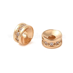 Brass Micro Pave Cubic Zirconia Beads&nbsp;KK-B100-043G-02