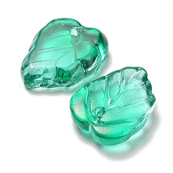 Autumn Theme Two-Tone Transparent Glass Charms&nbsp;GLAA-YW0001-53E