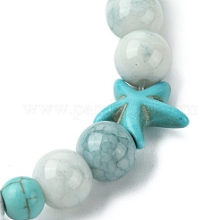 Synthetic Turquoise Beaded Stretch Bracelets for Women&nbsp;BJEW-TA00574-01