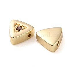 Real 18K Gold Plated Brass Micro Pave Cubic Zirconia Bead&nbsp;KK-H455-08G-02