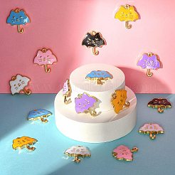 30Pcs 6 Colors Alloy Enamel Pendants&nbsp;ENAM-CJ0002-65