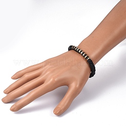 Handmade Polymer Clay Heishi Beads Stretch Bracelets&nbsp;BJEW-JB05303-05