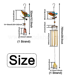 2Pcs 2 Style Iron Butterfly Wind Chime&nbsp;HJEW-EL0001-06B