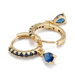 Brass Micro Pave Cubic Zirconia Huggie Hoop Earrings&nbsp;EJEW-K087-03G-02