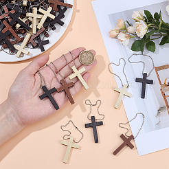 102Pcs Cross Wood Pendant Decorations&nbsp;DIY-GO0002-52