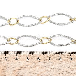 Two Tone Brass Textured Twisted Oval Link Chain Necklaces&nbsp;KK-C251-30GP