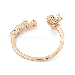 Brass Micro Pave Colourful Cubic Zirconia Open Cuff Rings for Women&nbsp;RJEW-Z073-01G-02
