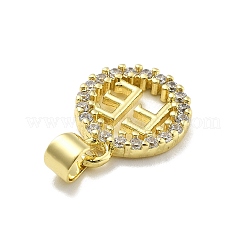 Rack Plating Brass Micro Pave Cubic Zirconia Pendants&nbsp;KK-D359-31G