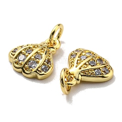 Rack Plating Brass Cubic Zirconia Charms&nbsp;KK-D026-25G