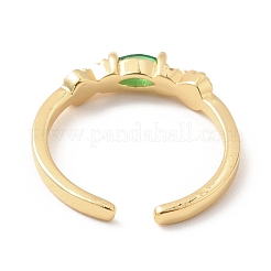Cubic Zirconia Oval Open Cuff Ring&nbsp;RJEW-H101-02G