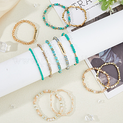 12Pcs 12 Style Glass & CCB Beaded Stretch Bracelets Set&nbsp;BJEW-FI0001-29