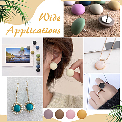48Pcs 12 Colors Opaque Resin Cabochons&nbsp;CRES-PH0001-32