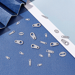 240Pcs 6 Style Stainless Steel Chain Tabs&nbsp;STAS-SC0003-14