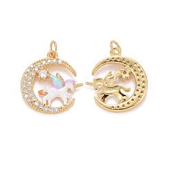 Rack Plating Brass Micro Pave Cubic Zirconia Pendants&nbsp;KK-I689-13G