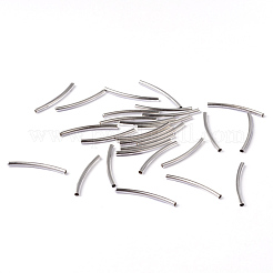 Brass Curved Tube Beads&nbsp;X-EC297-S