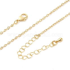 Brass Textured Cable Chain Necklaces&nbsp;MAK-L045-06G