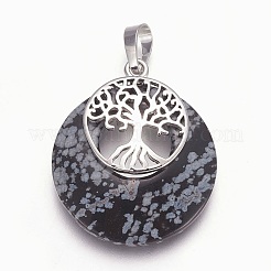 Natural Snowflake Obsidian Pendants&nbsp;G-F573-C09
