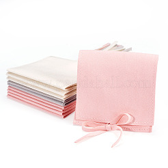 15Pcs 3 Colors Square Fiber Cloth Jewelry Pouches&nbsp;ABAG-TA0002-24