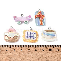 Electroplate Opaque Resin Pendants&nbsp;RESI-B044-05P