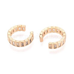 Brass Micro Pave Clear Cubic Zirconia Cuff Earrings&nbsp;EJEW-T047-58G