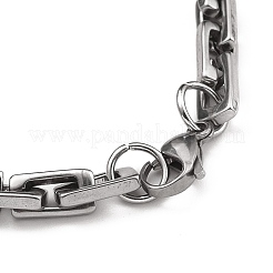 Anti-Tarnish 201 Stainless Steel Rectangle Link Chain Necklace & Bracelets Set&nbsp;SJEW-G083-12P
