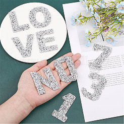 4 Sets 2 Styles Number 0~9 & Alphabet Hotfix Rhinestone&nbsp;PATC-GL0004-13