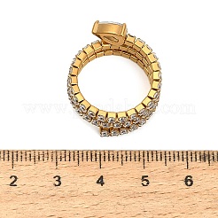 304 Stainless Steel Micro Pave Cubic Zirconia Cuff Open Rings for Women&nbsp;SA-CBAABBA-18A-G