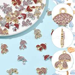 24Pcs 6 Colors Rack Plating Alloy Rhinestone Pendants&nbsp;FIND-FS0004-99