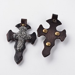 Cross Polymer Clay Rhinestone Big Pendants&nbsp;RB-K042-01