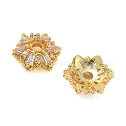 Brass Micro Pave Cubic Zirconia Bead Caps&nbsp;CU-CBA6E4E-03G