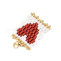 Romantic Glass Seed Bead Pendants&nbsp;PALLOY-MZ01384-02
