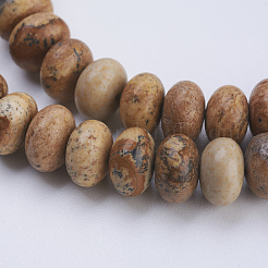 Natural Picture Jasper Beads Strands&nbsp;G-P354-04-8x5mm