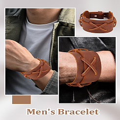 1Pc Cowhide Leather Cord Bracelets for Men&nbsp;BJEW-LP0001-18