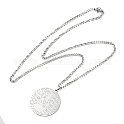 Non-Tarnish 304 Stainlessa Steel Curb Chain Pendant Necklaces&nbsp;LS-NJEW-H034-04P
